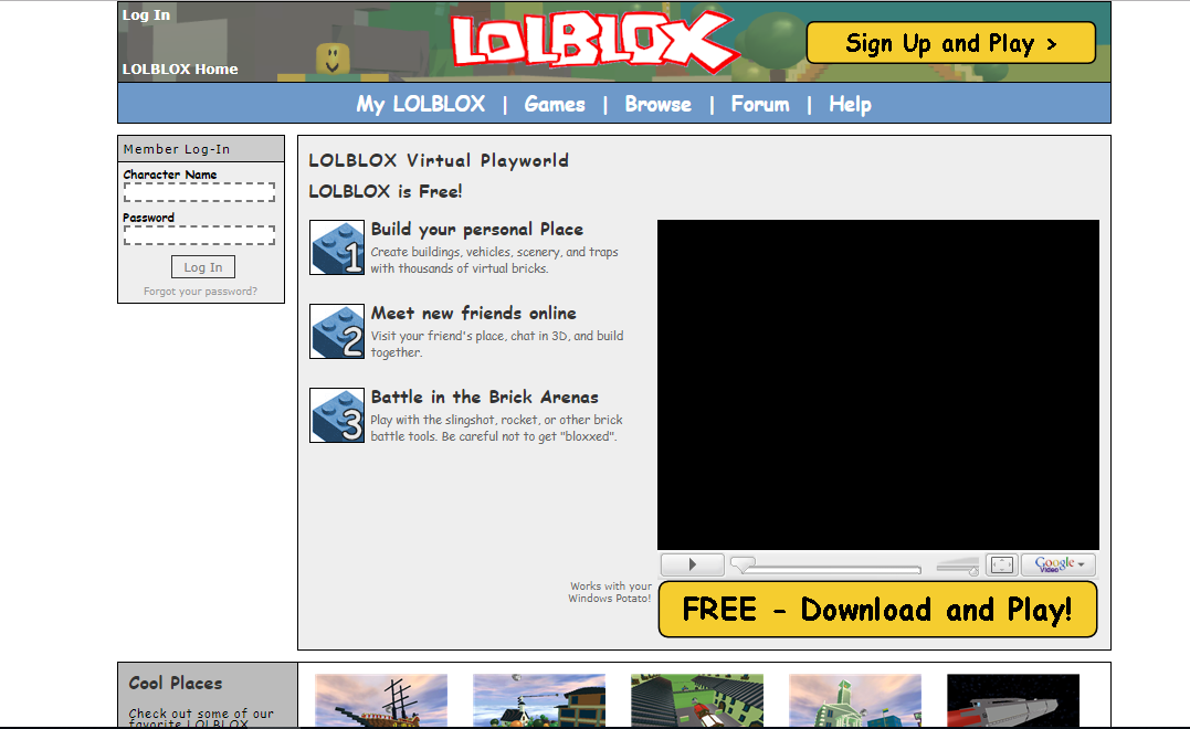 Roblox Old Page